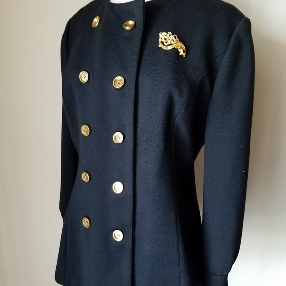 Gibbs-Louis Vintage Double Breasted Black Jacket - Picture 5 of 8